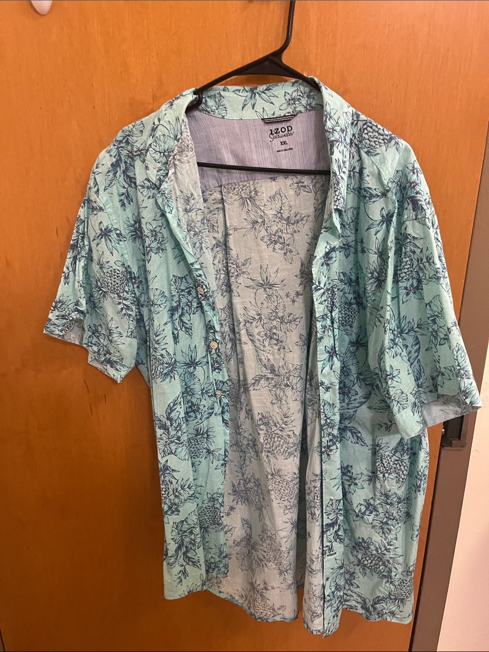 IZOD Mint Green Short-Sleeve Tropical Print Button-Down Shirt